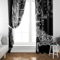 Vikings Raven and Wolf Window Curtain with Aegishjalmur Unique - Wonder Print Shop