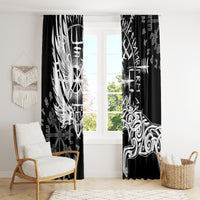 Vikings Raven and Wolf Window Curtain with Aegishjalmur Unique - Wonder Print Shop