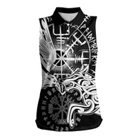 Vikings Raven and Wolf Women Sleeveless Polo Shirt with Aegishjalmur Unique - Wonder Print Shop
