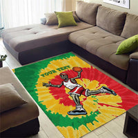 Lithuania Basketball Skeleton Personalized Area Rug Skullman Lithuania Tie Dye