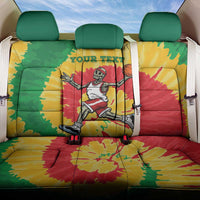 Lithuania Basketball Skeleton Personalized Back Car Seat Cover Skullman Lithuania Tie Dye