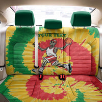Lithuania Basketball Skeleton Personalized Back Car Seat Cover Skullman Lithuania Tie Dye