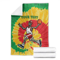 Lithuania Basketball Skeleton Personalized Blanket Skullman Lithuania Tie Dye