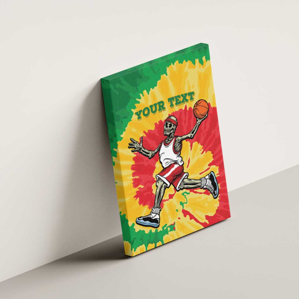 Lithuania Basketball Skeleton Personalized Canvas Wall Art Skullman Lithuania Tie Dye