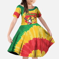 Lithuania Basketball Skeleton Personalized Family Matching Long Sleeve Bodycon Dress and Hawaiian Shirt Skullman Lithuania Tie Dye