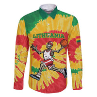 Lithuania Basketball Skeleton Personalized Family Matching Mermaid Dress and Hawaiian Shirt Skullman Lithuania Tie Dye