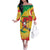 Lithuania Basketball Skeleton Personalized Family Matching Off The Shoulder Long Sleeve Dress and Hawaiian Shirt Skullman Lithuania Tie Dye
