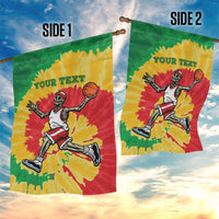 Lithuania Basketball Skeleton Personalized Garden Flag Skullman Lithuania Tie Dye