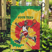Lithuania Basketball Skeleton Personalized Garden Flag Skullman Lithuania Tie Dye