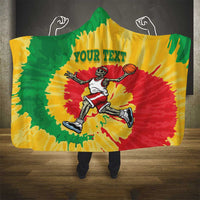 Lithuania Basketball Skeleton Personalized Hooded Blanket Skullman Lithuania Tie Dye