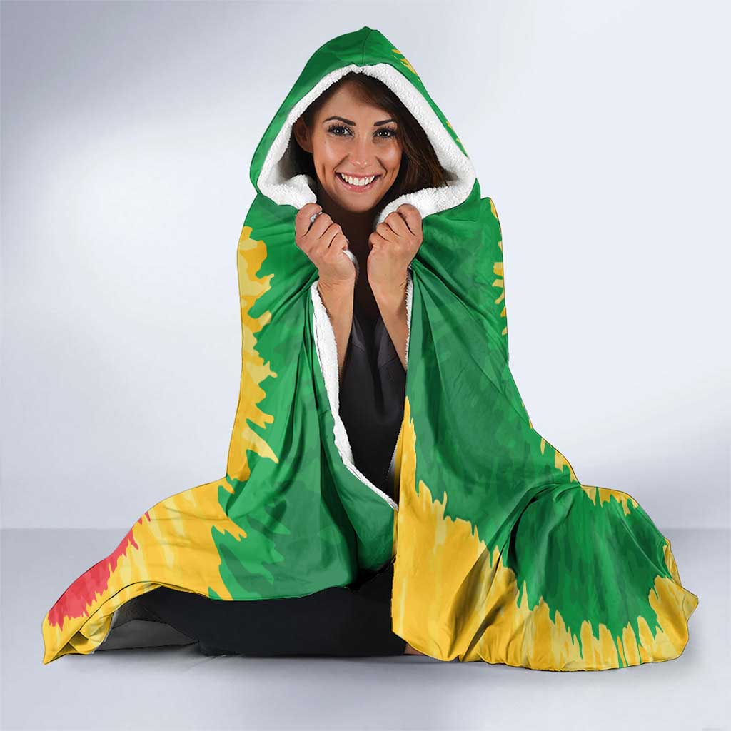 Lithuania Basketball Skeleton Personalized Hooded Blanket Skullman Lithuania Tie Dye