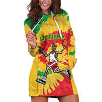 Lithuania Basketball Skeleton Personalized Hoodie Dress Skullman Lithuania Tie Dye
