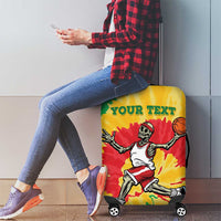 Lithuania Basketball Skeleton Personalized Luggage Cover Skullman Lithuania Tie Dye