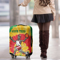 Lithuania Basketball Skeleton Personalized Luggage Cover Skullman Lithuania Tie Dye