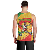 Lithuania Basketball Skeleton Personalized Men Tank Top Skullman Lithuania Tie Dye