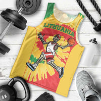 Lithuania Basketball Skeleton Personalized Men Tank Top Skullman Lithuania Tie Dye