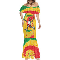 Lithuania Basketball Skeleton Personalized Mermaid Dress Skullman Lithuania Tie Dye