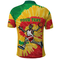 Lithuania Basketball Skeleton Personalized Polo Shirt Skullman Lithuania Tie Dye