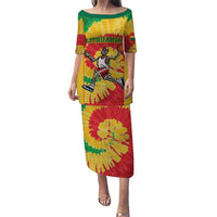 Lithuania Basketball Skeleton Personalized Puletasi Skullman Lithuania Tie Dye