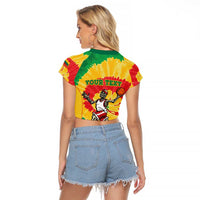 Lithuania Basketball Skeleton Personalized Raglan Cropped T Shirt Skullman Lithuania Tie Dye