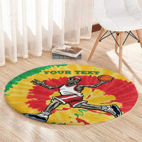 Lithuania Basketball Skeleton Personalized Round Carpet Skullman Lithuania Tie Dye