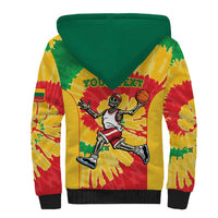 Lithuania Basketball Skeleton Personalized Sherpa Hoodie Skullman Lithuania Tie Dye