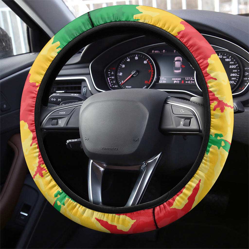 Lithuania Basketball Skeleton Steering Wheel Cover Skullman Lithuania Tie Dye
