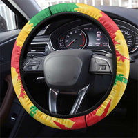 Lithuania Basketball Skeleton Steering Wheel Cover Skullman Lithuania Tie Dye