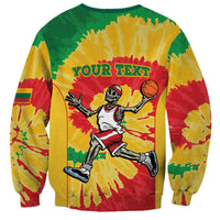 Lithuania Basketball Skeleton Personalized Sweatshirt Skullman Lithuania Tie Dye