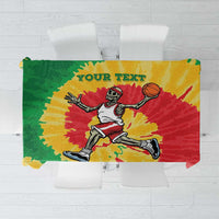 Lithuania Basketball Skeleton Personalized Tablecloth Skullman Lithuania Tie Dye