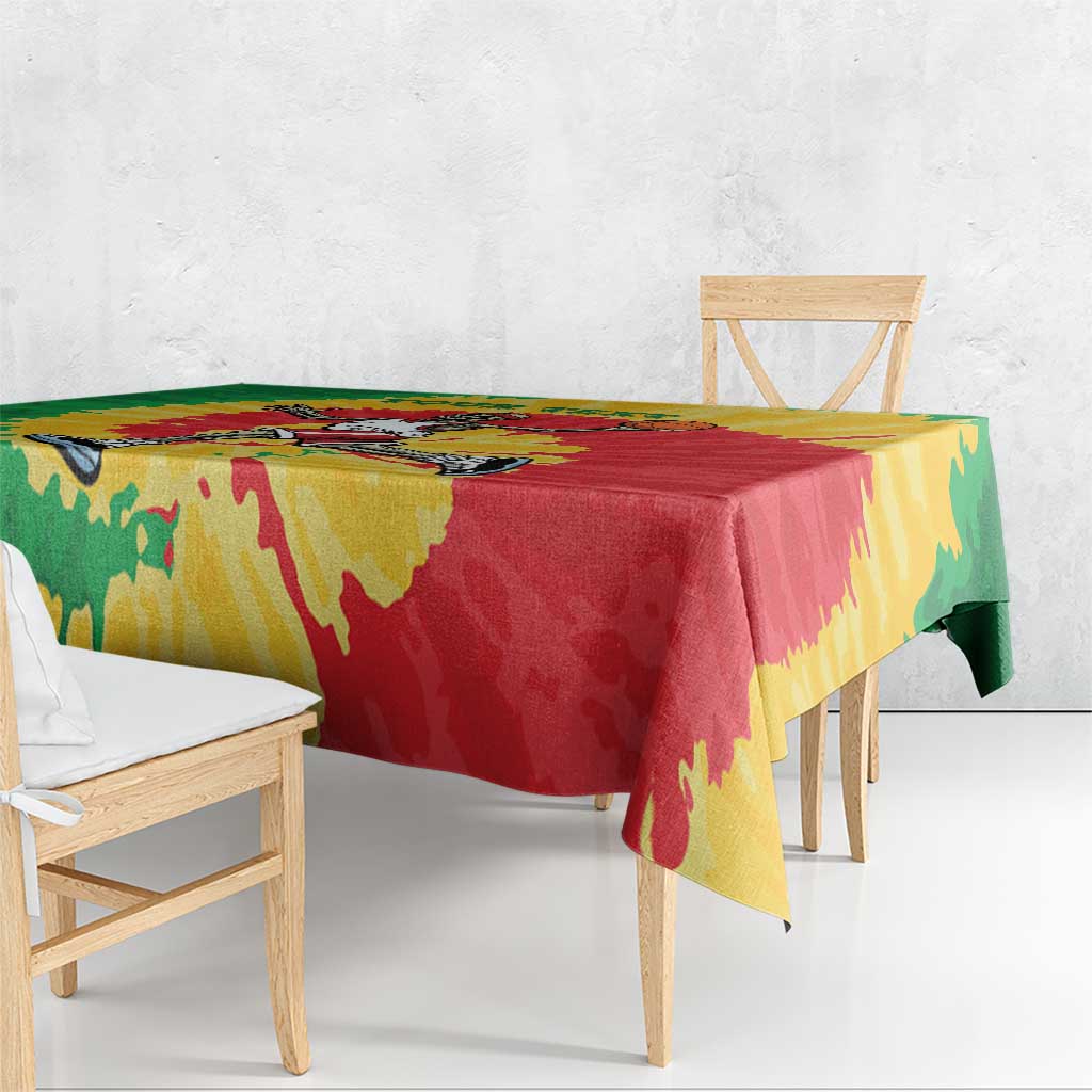 Lithuania Basketball Skeleton Personalized Tablecloth Skullman Lithuania Tie Dye