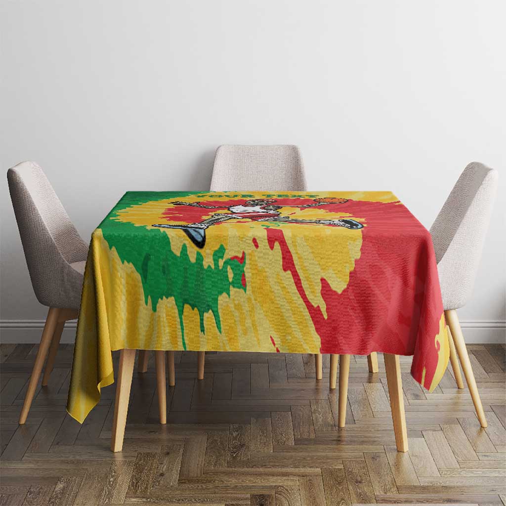 Lithuania Basketball Skeleton Personalized Tablecloth Skullman Lithuania Tie Dye