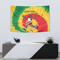 Lithuania Basketball Skeleton Personalized Tapestry Skullman Lithuania Tie Dye