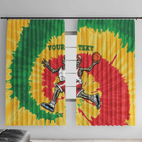 Lithuania Basketball Skeleton Personalized Window Curtain Skullman Lithuania Tie Dye
