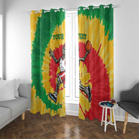 Lithuania Basketball Skeleton Personalized Window Curtain Skullman Lithuania Tie Dye