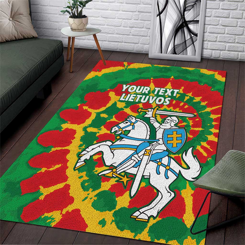 Lithuania Tie Dye Retro Basketball 1992 Personalized Area Rug
