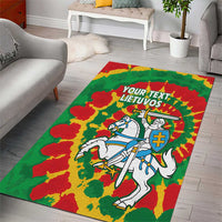 Lithuania Tie Dye Retro Basketball 1992 Personalized Area Rug