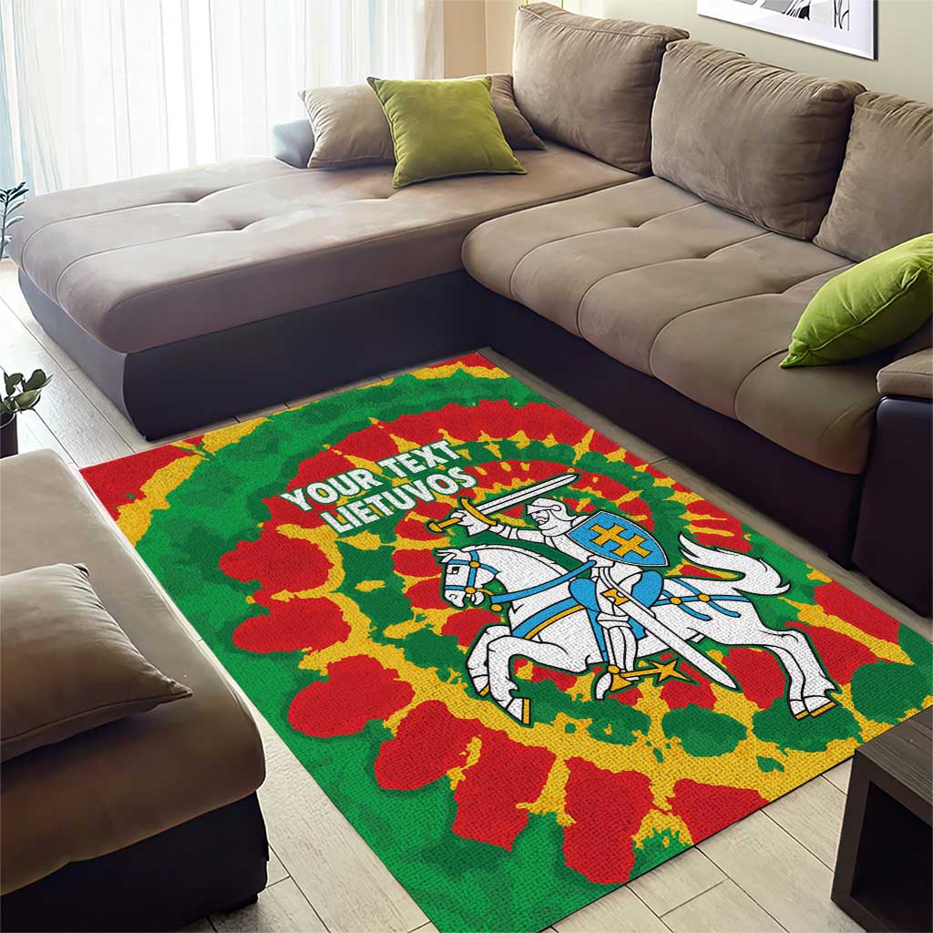 Lithuania Tie Dye Retro Basketball 1992 Personalized Area Rug