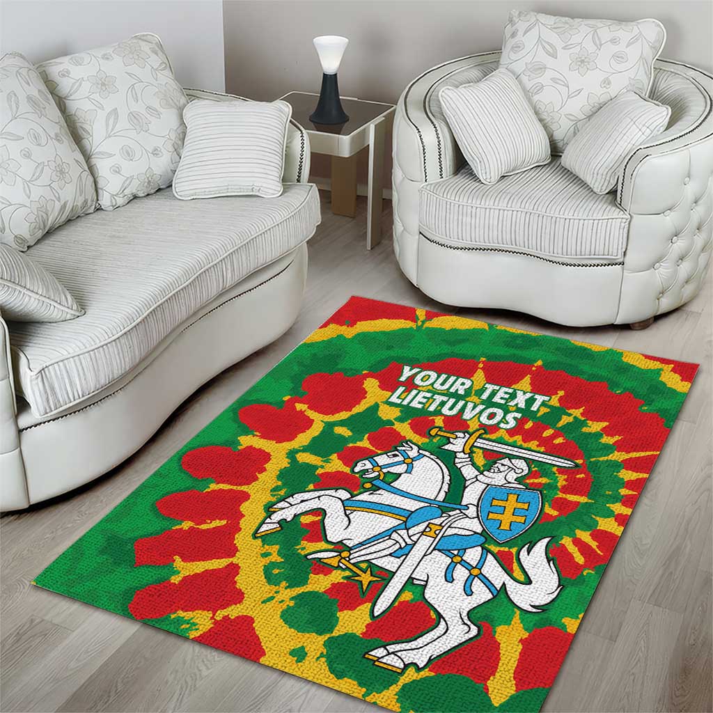 Lithuania Tie Dye Retro Basketball 1992 Personalized Area Rug