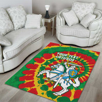 Lithuania Tie Dye Retro Basketball 1992 Personalized Area Rug