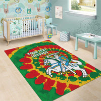 Lithuania Tie Dye Retro Basketball 1992 Personalized Area Rug