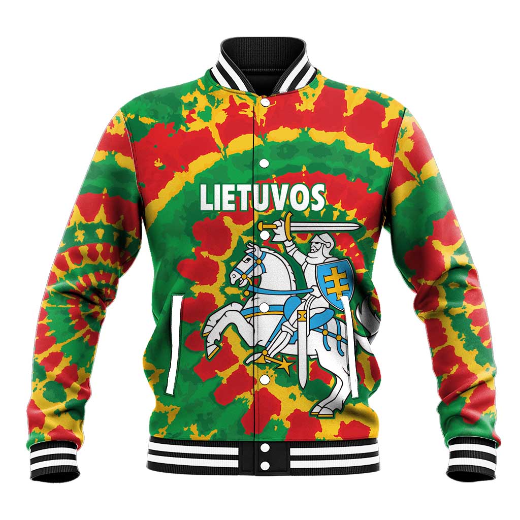 Lithuania Tie Dye Retro Basketball 1992 Personalized Baseball Jacket