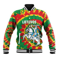 Lithuania Tie Dye Retro Basketball 1992 Personalized Baseball Jacket