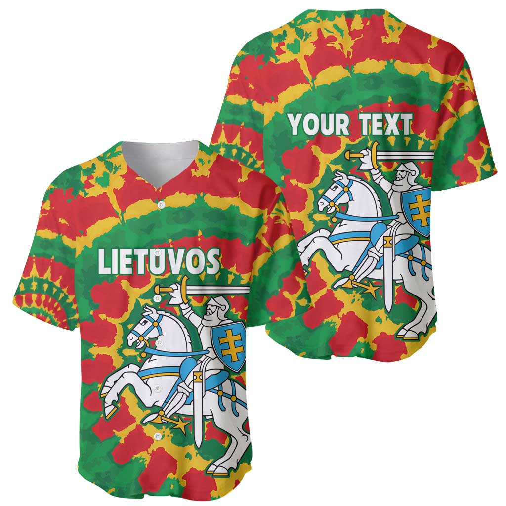 Lithuania Tie Dye Retro Basketball 1992 Personalized Baseball Jersey