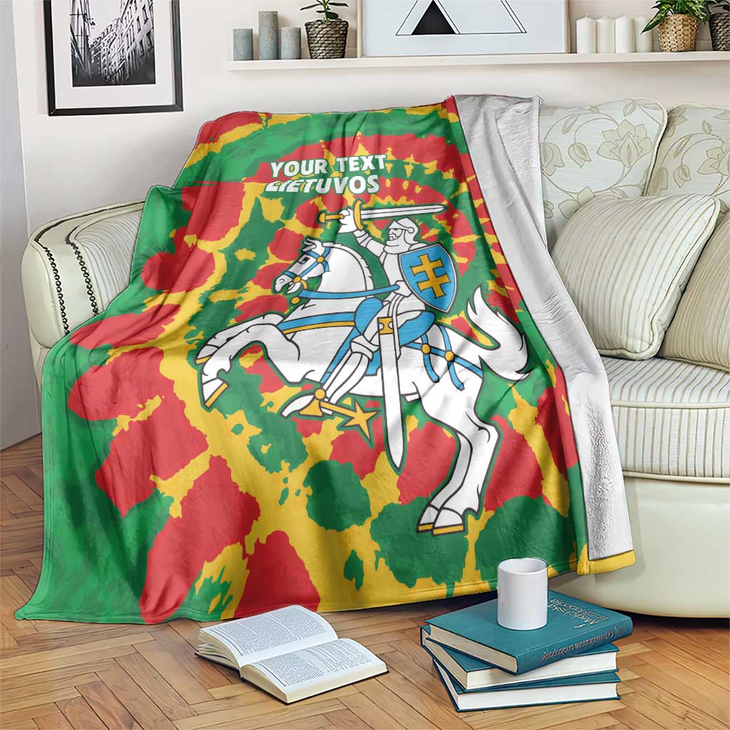 Lithuania Tie Dye Retro Basketball 1992 Personalized Blanket