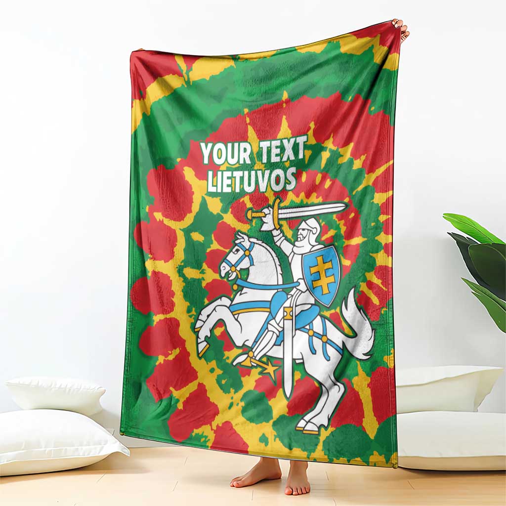 Lithuania Tie Dye Retro Basketball 1992 Personalized Blanket