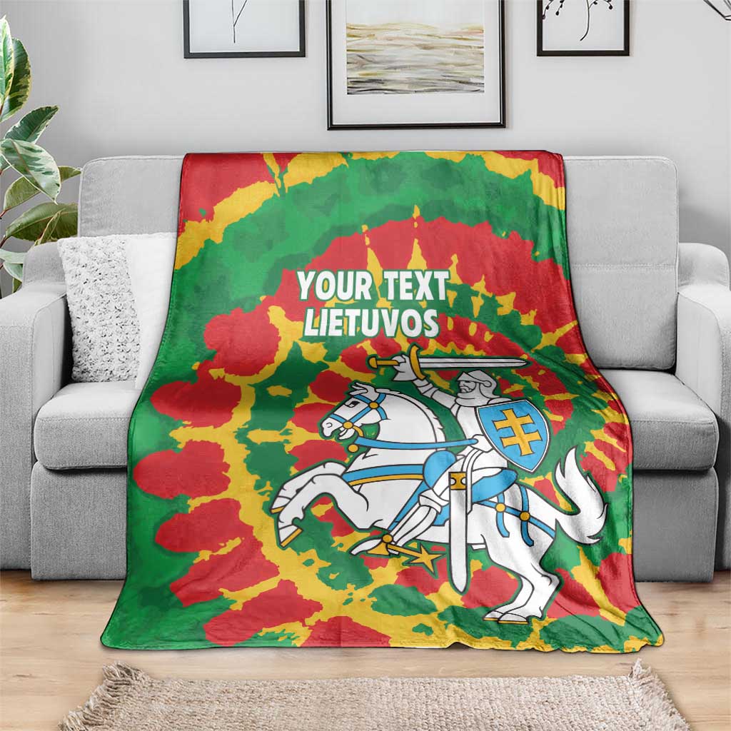 Lithuania Tie Dye Retro Basketball 1992 Personalized Blanket