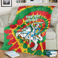 Lithuania Tie Dye Retro Basketball 1992 Personalized Blanket