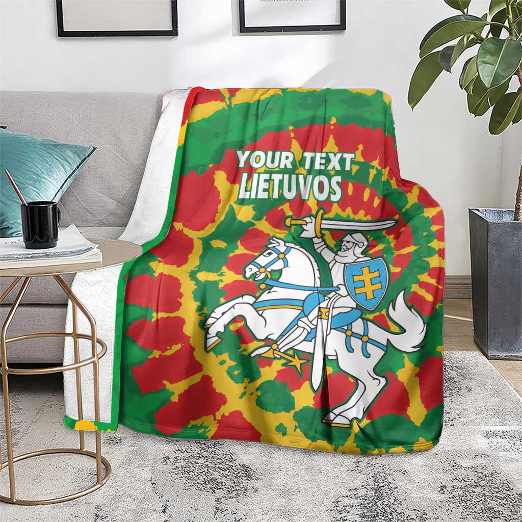Lithuania Tie Dye Retro Basketball 1992 Personalized Blanket