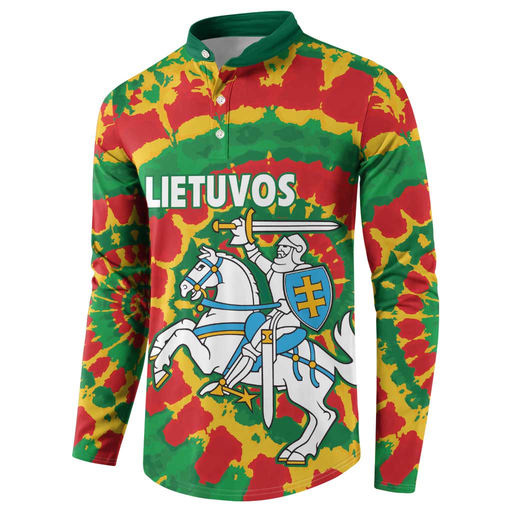 Lithuania Tie Dye Retro Basketball 1992 Personalized Button Sweatshirt
